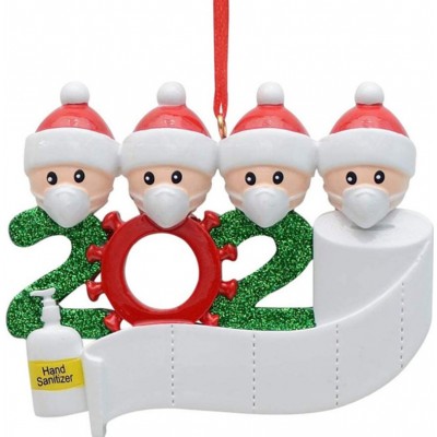 2020 Quarantine Personalized Ornaments Survivor Family of 5 with Face Hand Sanitized Christmas Ornament